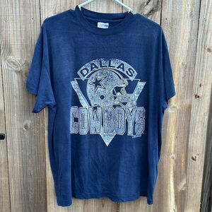 Vintage 90s Dallas Cowboys T-Shirt XL Blue NFL Graphic Short Sleeve Men's